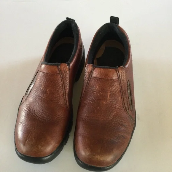 Roper Performance Rodeo Western Leather Brown Slip-On Shoes Round Toe Si… - Picture 4 of 8